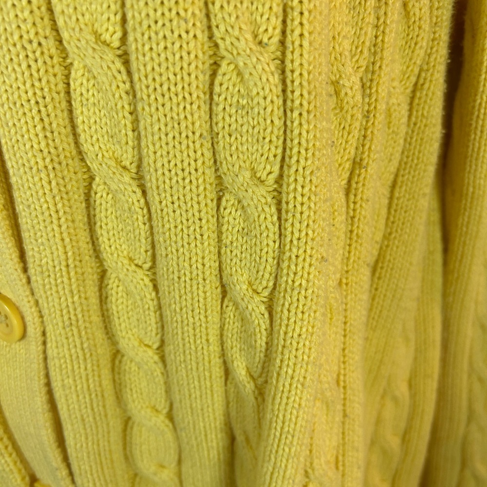 Cherokee yellow cable knit cardigan button down sweater - Picture 4 of 5